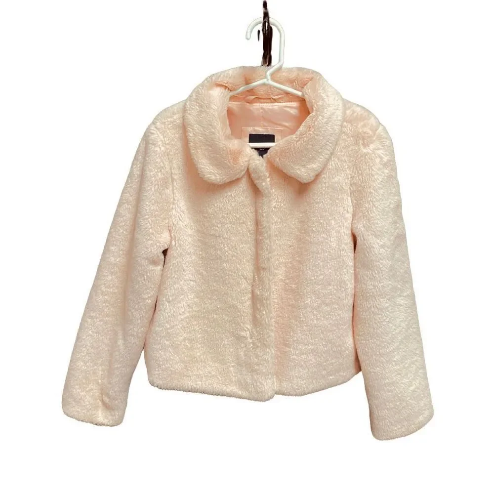 Gap Kids Pink Plush Faux Fur Coat Size Medium NWOT